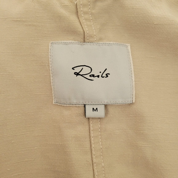 RAILS COLLINS Linen Blend Utility Jacket Off White Bone Medium - Picture 8 of 11
